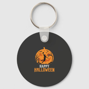 Chaveiro Design de Abóbora de Basquete no Halloween_1
