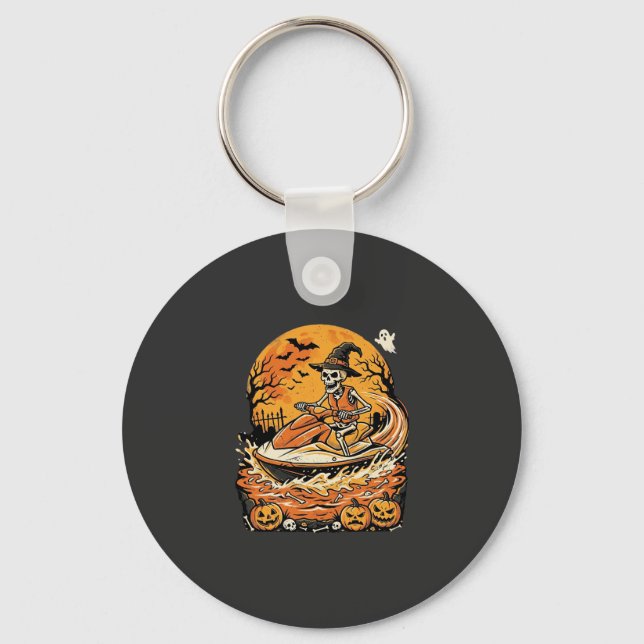Chaveiro Design de Abóbora de Bruxa de Esqueleto de Hallowe (Frente)