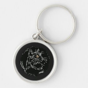 Chaveiro Design de Amante de Gato Cortado