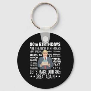Chaveiro Design de Aniversário de 80 anos - Piada de Aniver