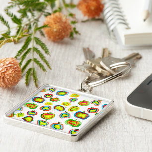 Chaveiro Design de aquarela de maçã funerária