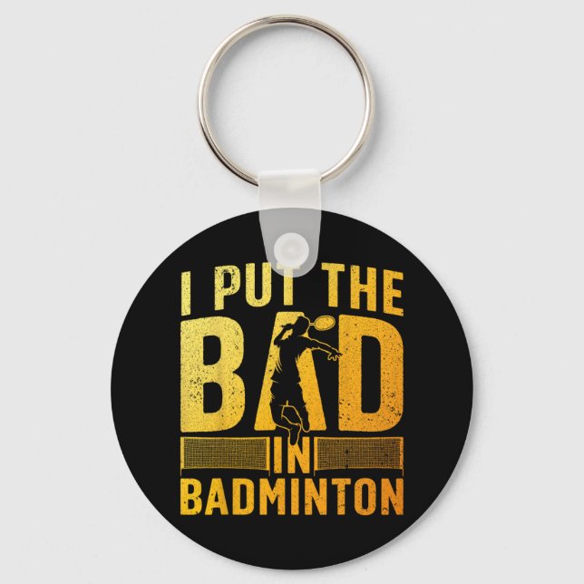 Chaveiro Design De Badminton Engraçado Para Homens Mulheres (Frente)
