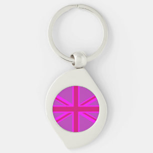Chaveiro Design de bandeira Union Jack rosa fúcsia