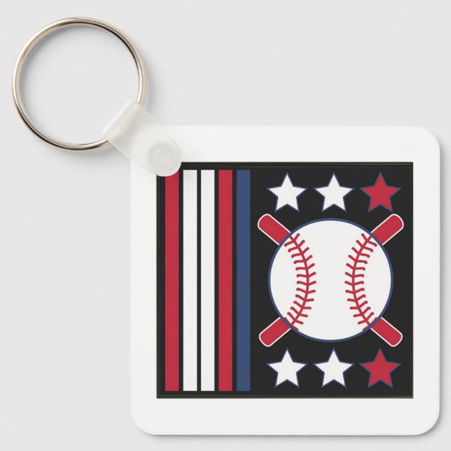Chaveiro Design de Baseball Patriótico (Frente)