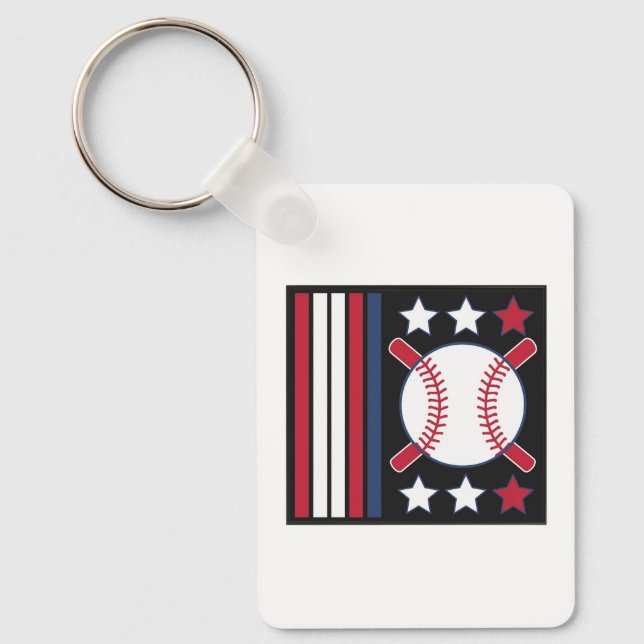 Chaveiro Design de Baseball Patriótico (Frente)