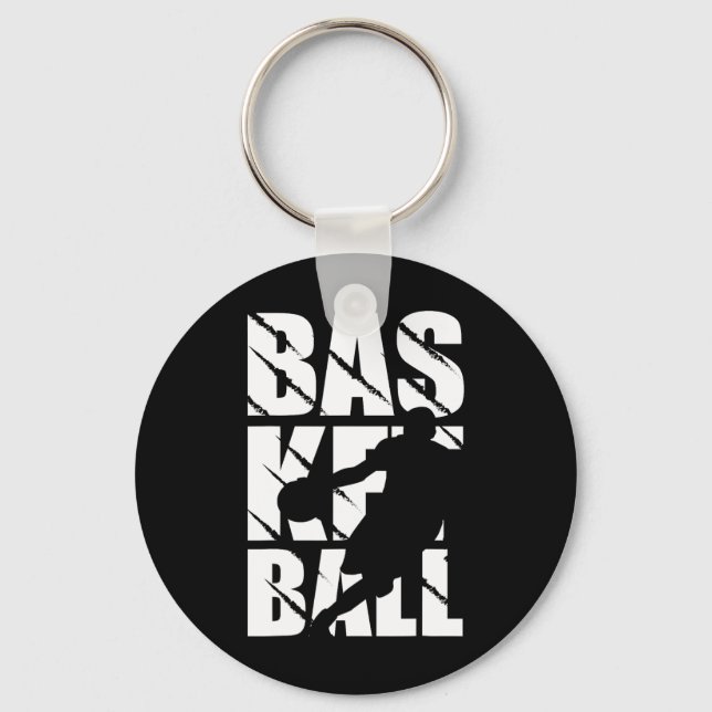 Chaveiro Design de basquete para jogador de basquete e cest (Frente)