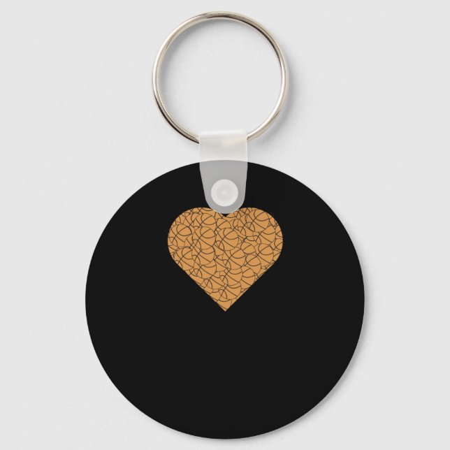 Chaveiro Design de basquetebol Heart Love (Frente)