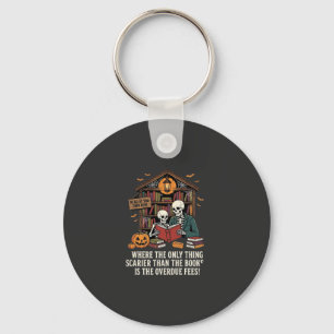 Chaveiro Design de Biblioteca de Esqueleto de Halloween Ama