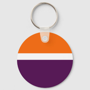 Chaveiro Design de Bloco de Cor Simples Púrpura Laranja Bra