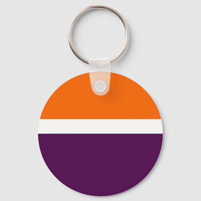 Chaveiro Design de Bloco de Cor Simples Púrpura Laranja Bra (Frente)