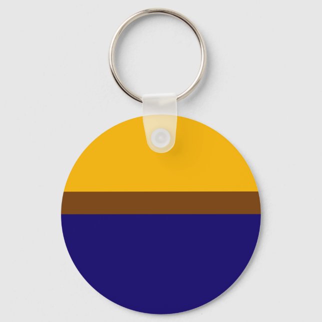Chaveiro Design de Bloco de Cores Simples Azul Amarelo (Frente)