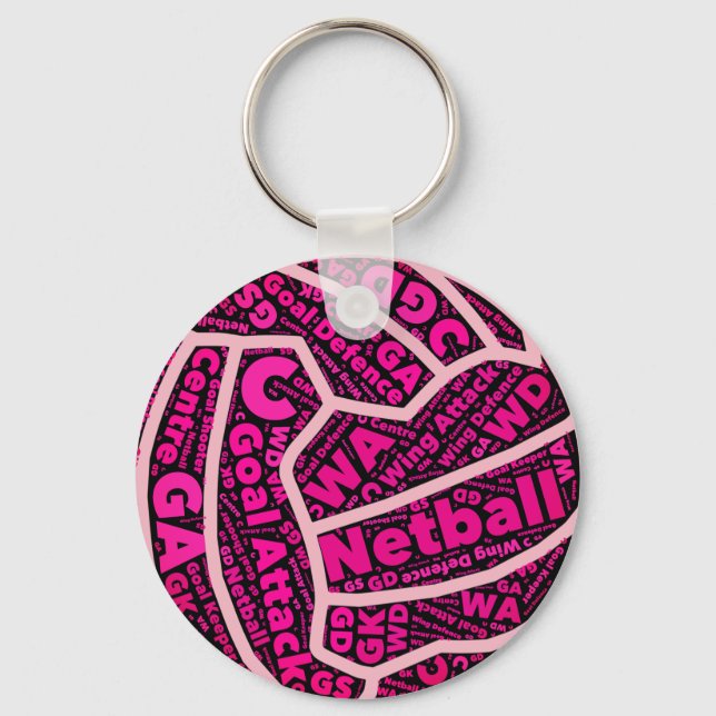 Chaveiro Design de Bola de Posições de Netball Personalizáv (Frente)