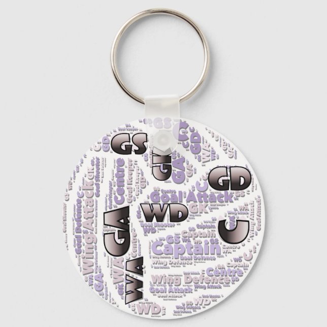 Chaveiro Design de Bola de Posições do Netball (Frente)