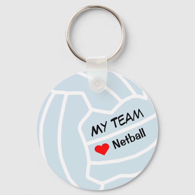 Chaveiro Design de Bola de Tema Netball Personalizada (Frente)