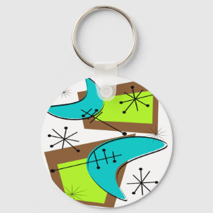 Chaveiro Design de Boomerang Inspirado na Era Atômica