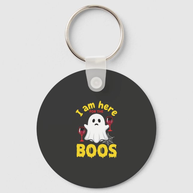 Chaveiro Design de Boos de Vinho de Fantasma de Halloween (Frente)