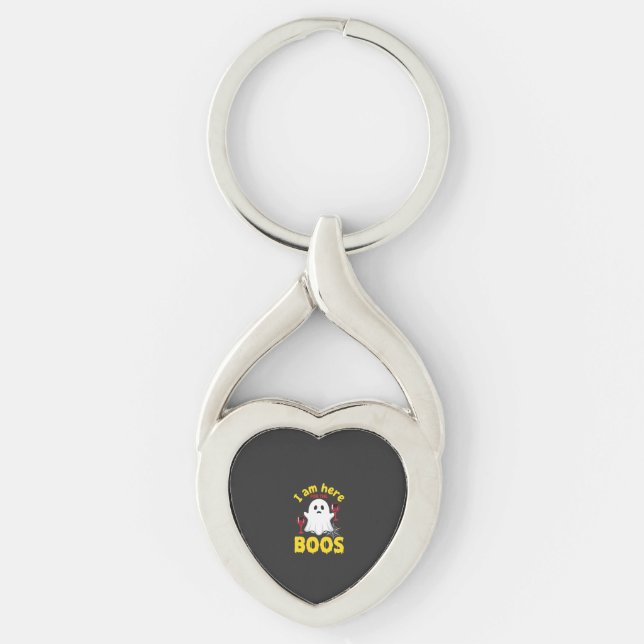 Chaveiro Design de Boos de Vinho de Fantasma de Halloween (Frente)