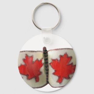Chaveiro Design de Borboleta de Bandeira Canadiana