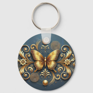 Chaveiro Design de borboleta ouro