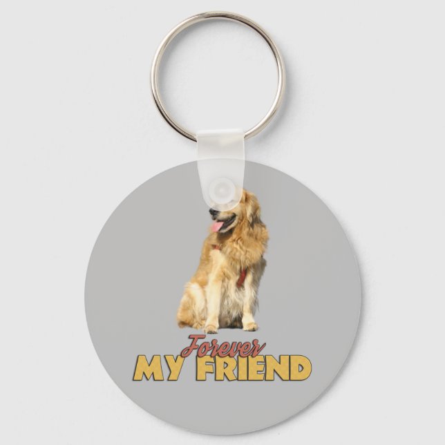 Chaveiro Design de Cachorro Retriever Golden Forever My Fri (Frente)