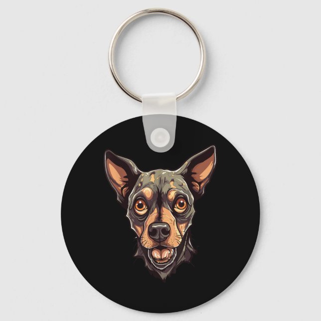 Chaveiro Design de Cachorro Zumbi Funny Halloween 2 (Frente)