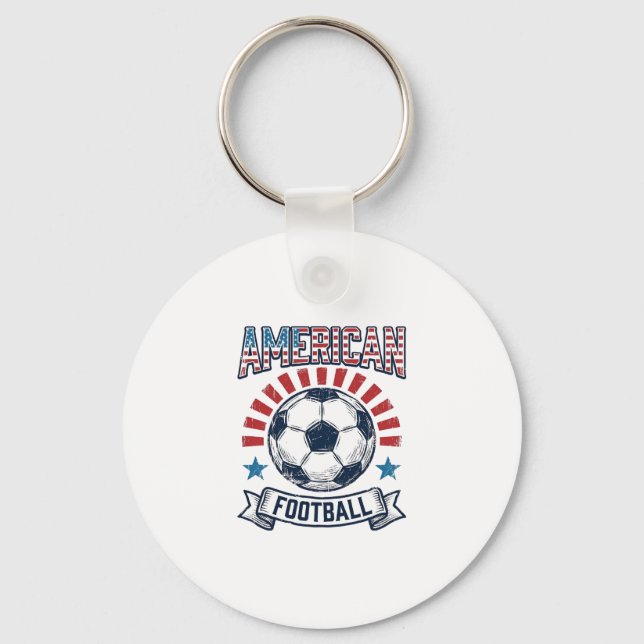 Chaveiro Design de Camisa de Bola de Futebol Americano Vint (Frente)