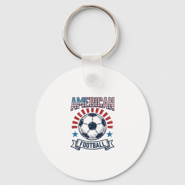 Chaveiro Design de Camisa de Bola de Futebol Americano Vint (Frente)