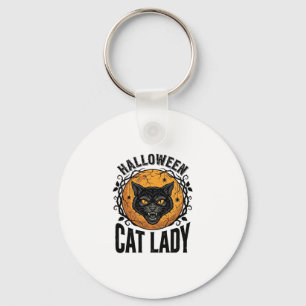 Chaveiro Design de Camisa de Gato Preto Vintage Dama do Gat