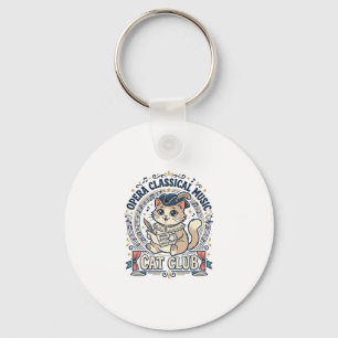 Chaveiro Design de camiseta de gato fofo de música clássica