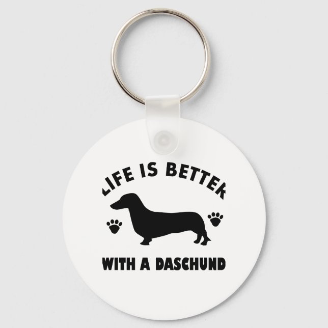 Chaveiro design de cão daschund (Frente)