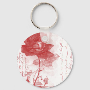 Chaveiro Design de Cartão Postal rosa vermelha