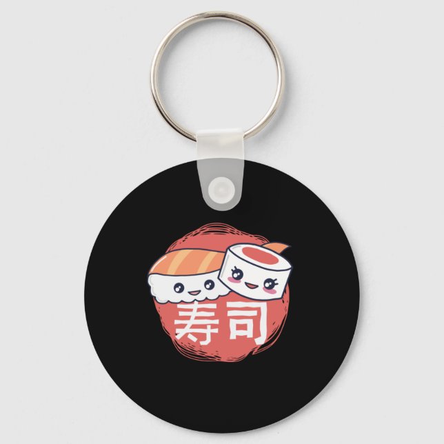 Chaveiro Design de Cartoon Encantado Sushi (Frente)