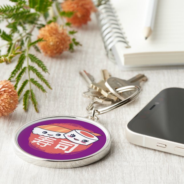 Chaveiro Design de Cartoon Encantado Sushi (Lateral)