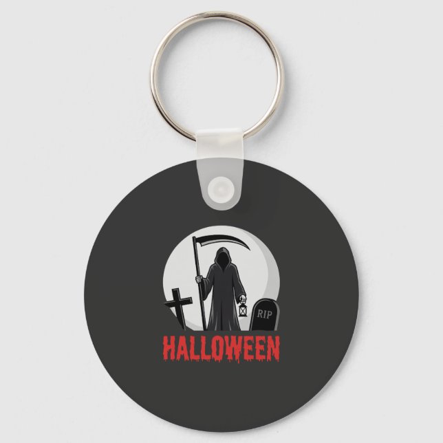 Chaveiro Design de Cemitério do Ceifador de Halloween (Frente)
