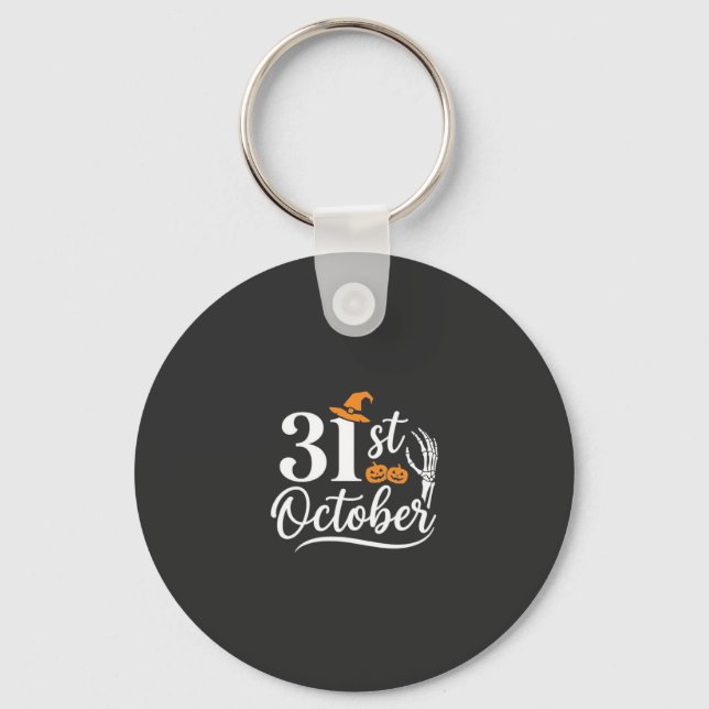 Chaveiro Design de chapéu de bruxa de abóbora de Halloween  (Frente)