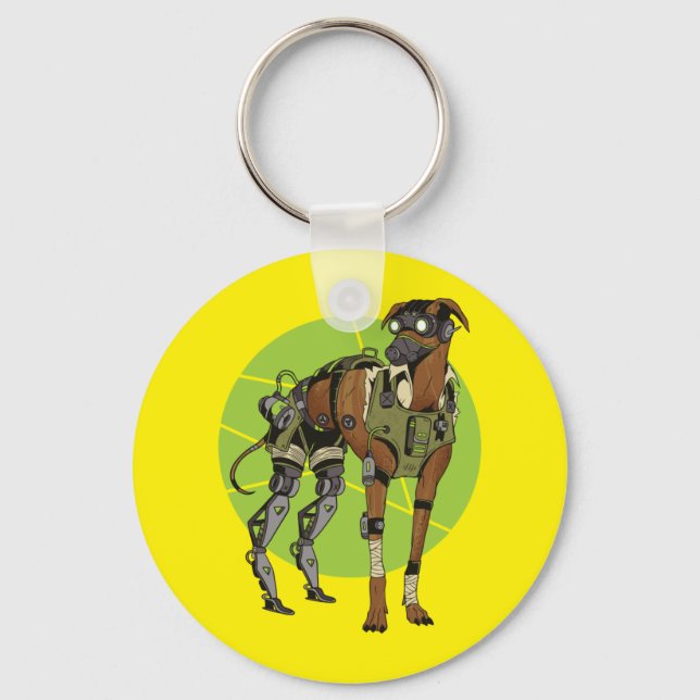 Chaveiro Design de CiberCão Greyhound (Frente)