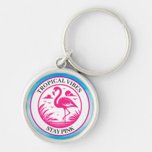 Chaveiro Design de Círculo de Verão Flamingo Rosa-68730
