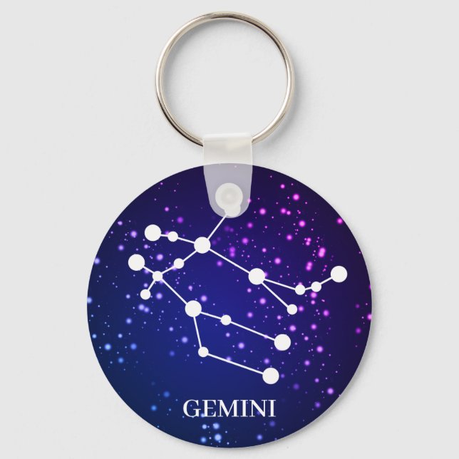 Chaveiro Design de constelação Gemini Zodiac (Frente)