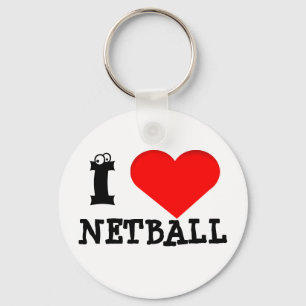 Chaveiro Design de Coração Divertido Eu Amo Netball