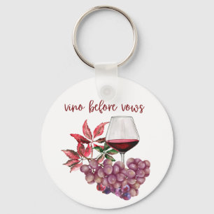 Chaveiro Design de Despedida de Solteira Vino Before Vows  