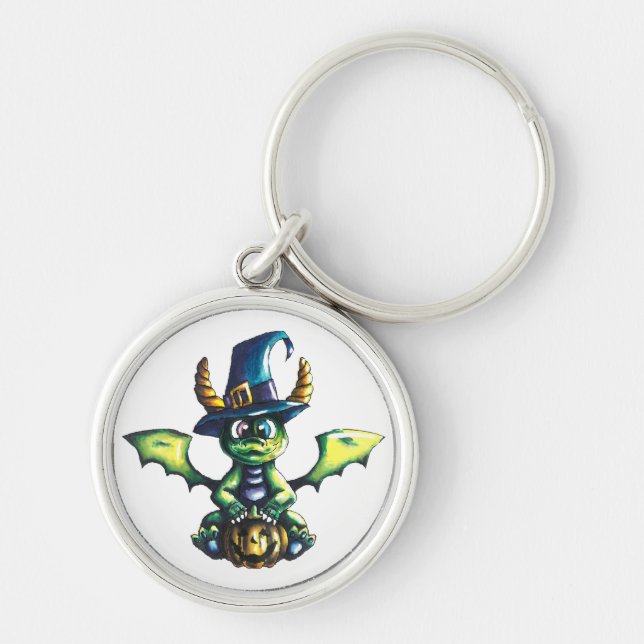 Chaveiro Design de Dragão de Halloween (Frente)