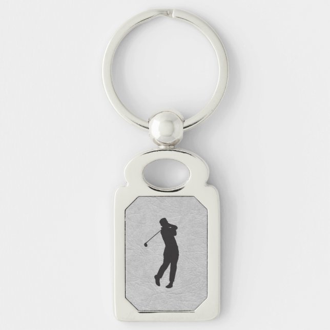 Chaveiro Design de Esporte de Golfe em Couro (Frente)