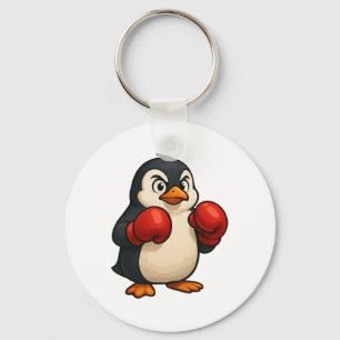 Chaveiro Design de Esportes de Boxeador de Pinguim de Desen
