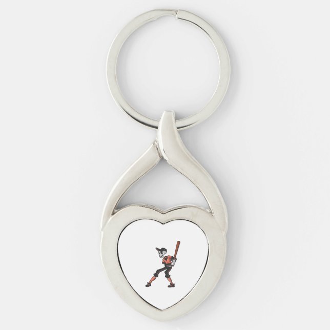 Chaveiro design de esqueleto de beisebol para jogadores de  (Frente)