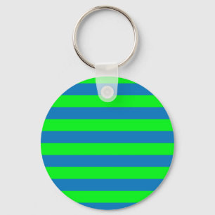 Chaveiro Design de faixas azuis e verdes
