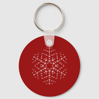 Chaveiro Design de floco de neve em vermelho escuro e branc