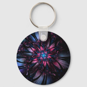 Chaveiro design de flor fractal abstrato.