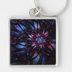Chaveiro design de flor fractal abstrato.
