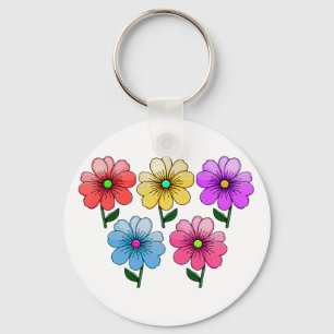 Chaveiro design de flores de 5 cores