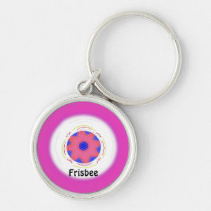 Chaveiro Design de Frisbee Rosa legal